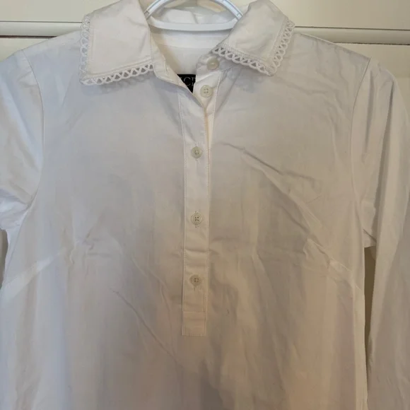 New! J. Crew Amelia Long Sleeve Cotton Poplin‎ Shirt Dress White 25206 - Picture 11 of 16